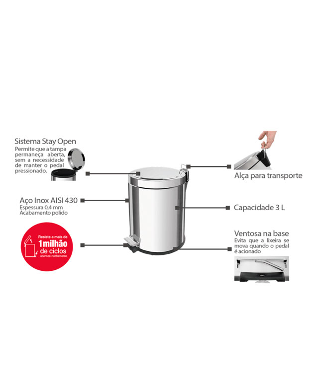 Bote Acero Inoxidable Brasil 12L