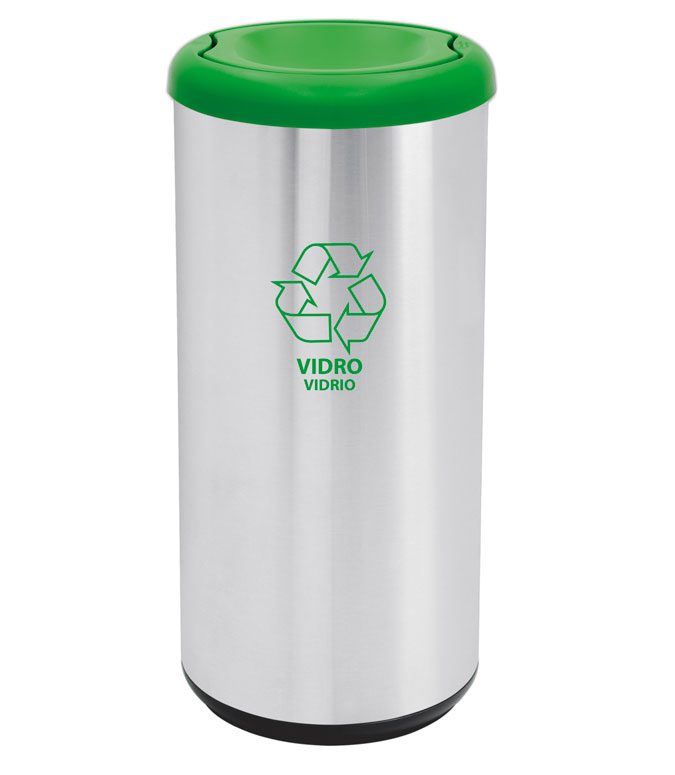 Bote Acero Tapa Polipropileno