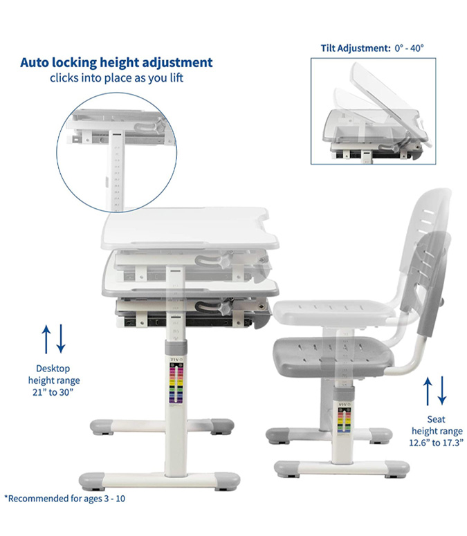 Escritorio inteligente ajustable para niños