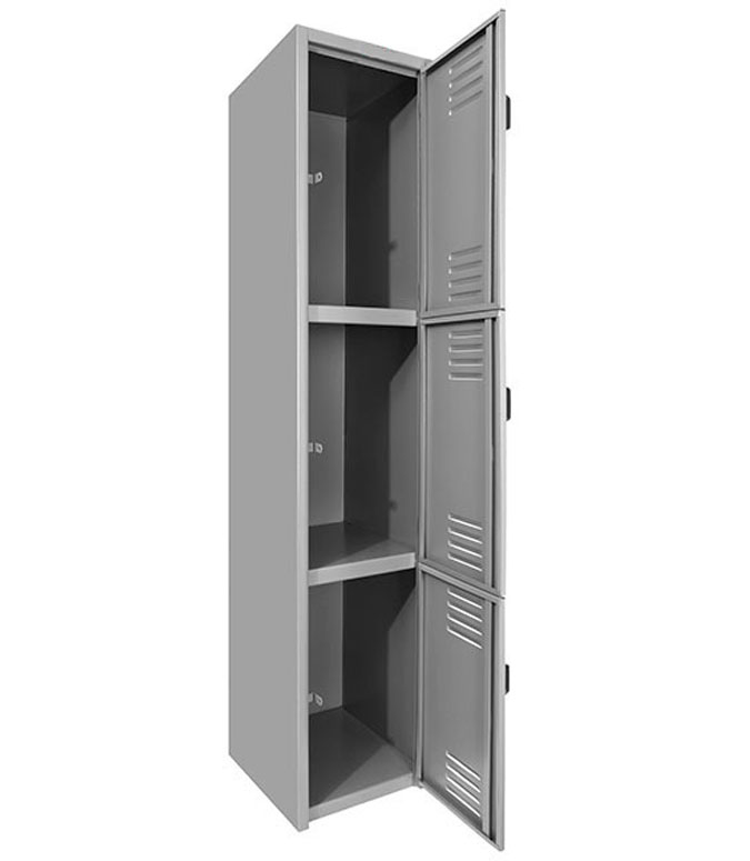 Locker 3 Puertas Serie A Gris