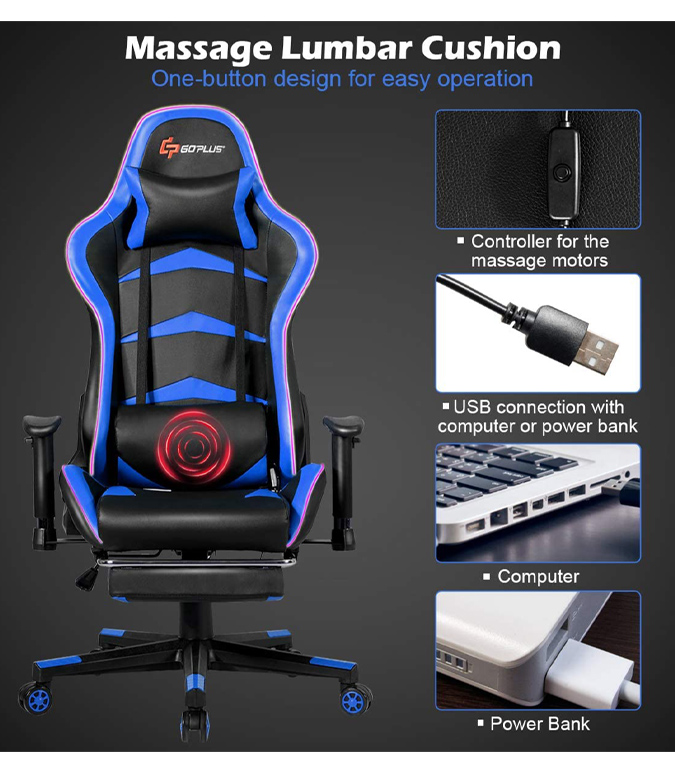 Silla Gamer Goplus Massage Led