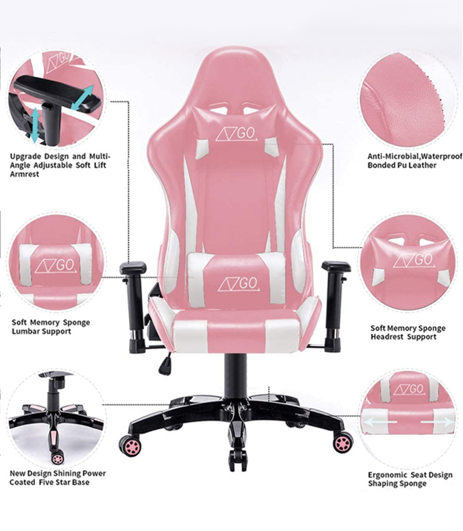 Silla Gamer Azgo Pink